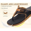 KuaiLu Womens Orthopedic Flip Flops Comfort Cushion Arch Support Sandals(Black Khaki)