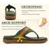 KuaiLu Womens Orthopedic Flip Flops Comfort Cushion Arch Support Sandals(Green Khaki)