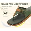 KuaiLu Womens Orthopedic Flip Flops Comfort Cushion Arch Support Sandals(Green Khaki)