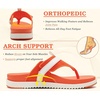 KuaiLu Womens Orthopedic Flip Flops Comfort Cushion Arch Support Sandals(Orange White)