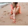 KuaiLu Womens Orthopedic Flip Flops Comfort Cushion Arch Support Sandals(Orange White)