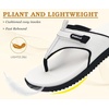 KuaiLu Womens Orthopedic Flip Flops Comfort Cushion Arch Support Sandals(White Black)