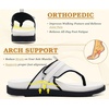 KuaiLu Womens Orthopedic Flip Flops Comfort Cushion Arch Support Sandals(White Black)