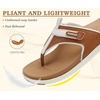 KuaiLu Womens Orthopedic Flip Flops Comfort Cushion Arch Support Sandals(White Khaki)