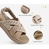 KuaiLu Womens Orthopedic Walking Sandals with Memory Foam Arch Support(Beige)