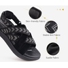 KuaiLu Womens Orthopedic Walking Sandals with Memory Foam Arch Support(Black)