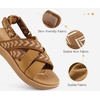 KuaiLu Womens Orthopedic Walking Sandals with Memory Foam Arch Support(Khaki)