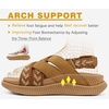 KuaiLu Womens Orthopedic Walking Sandals with Memory Foam Arch Support(Khaki)