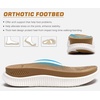 KuaiLu Womens Orthotic Flip Flops with Arch Support Cushion Recovery Sandal(Beige)