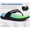 KuaiLu Womens Orthotic Flip Flops with Arch Support Cushion Recovery Sandal(Black)