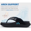 KuaiLu Womens Orthotic Flip Flops with Arch Support Cushion Recovery Sandal(Black)