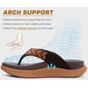 KuaiLu Womens Orthotic Flip Flops with Arch Support Cushion Recovery Sandal(Khaki Brown)