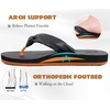 KuaiLu Womens Orthotic Flip Flops with Arch Support Yoga Mat Cushion Sandal(Black Khaki)