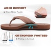 KuaiLu Womens Orthotic Flip Flops with Arch Support Yoga Mat Cushion Sandal(Brown)