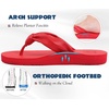 KuaiLu Womens Orthotic Flip Flops with Arch Support Yoga Mat Cushion Sandal(Red)