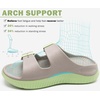 KuaiLu Womens Recovery Sandals Comfortable Arch Support Adjustable Slides(Apricot Green)