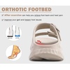 KuaiLu Womens Recovery Sandals Comfortable Arch Support Adjustable Slides(Beige)