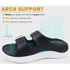 KuaiLu Womens Recovery Sandals Comfortable Arch Support Adjustable Slides(Black White)