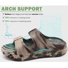 KuaiLu Womens Recovery Sandals Comfortable Arch Support Adjustable Slides(Camo Brown)