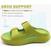 KuaiLu Womens Recovery Sandals Comfortable Arch Support Adjustable Slides(Green)