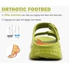 KuaiLu Womens Recovery Sandals Comfortable Arch Support Adjustable Slides(Green)
