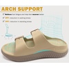 KuaiLu Womens Recovery Sandals Comfortable Arch Support Adjustable Slides(Khaki Brown)
