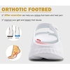 KuaiLu Womens Recovery Sandals Comfortable Arch Support Adjustable Slides(White)