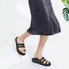 KuaiLu Womens Slides Sandals With Arch Support Comfort Plantar Fasciitis(Black)
