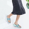 KuaiLu Womens Slides Sandals With Arch Support Comfort Plantar Fasciitis(Blue)