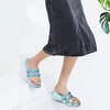 KuaiLu Womens Slides Sandals With Arch Support Comfort Plantar Fasciitis(Blue)