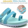 KuaiLu Womens Slides Sandals With Arch Support Comfort Plantar Fasciitis(Blue)