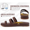 KuaiLu Womens Slides Sandals With Arch Support Comfort Plantar Fasciitis(Brown)