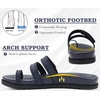 KuaiLu Womens Slides Sandals With Arch Support Comfort Plantar Fasciitis(Darkblue)