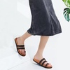 KuaiLu Womens Slides Sandals With Arch Support Comfort Plantar Fasciitis(Khaki Black)