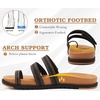KuaiLu Womens Slides Sandals With Arch Support Comfort Plantar Fasciitis(Khaki Black)