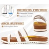 KuaiLu Womens Slides Sandals With Arch Support Comfort Plantar Fasciitis(Khaki White)