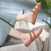 KuaiLu Womens Slides Sandals With Arch Support Comfort Plantar Fasciitis(Tan)