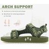 KuaiLu Womens Walking Sandals Comfortable Arch Support Summer Hiking Shoes(Army Green)