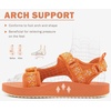KuaiLu Womens Walking Sandals Comfortable Arch Support Summer Hiking Shoes(Bright Orange)