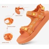 KuaiLu Womens Walking Sandals Comfortable Arch Support Summer Hiking Shoes(Bright Orange)