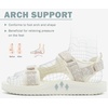 KuaiLu Womens Walking Sandals Comfortable Arch Support Summer Hiking Shoes(Cotton White)