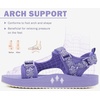 KuaiLu Womens Walking Sandals Comfortable Arch Support Summer Hiking Shoes(Lavender Purple)