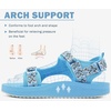 KuaiLu Womens Walking Sandals Comfortable Arch Support Summer Hiking Shoes(Light Blue)