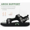 KuaiLu Womens Walking Sandals Comfortable Arch Support Summer Hiking Shoes(Ripple-black)