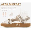 KuaiLu Womens Walking Sandals Comfortable Arch Support Summer Hiking Shoes(Ripple-white Khaki)
