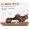KuaiLu Womens Walking Sandals Comfortable Arch Support Summer Hiking Shoes(Tree Brown)