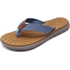 KuaiLu Casual Flip Flops for Women Lightweight Cushion Summer Beach Sandals(Denim Blue)