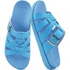 KuaiLu Gladiator Sandals for Women with Comfortable Arch Support(Blue (Go One Size Up))
