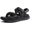 KuaiLu Womens Arch Support Walking Sandals Vacation Adjustable Strap Slides(Black)