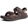 KuaiLu Womens Arch Support Walking Sandals Vacation Adjustable Strap Slides(Brown)